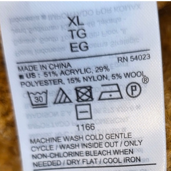 Old Navy Cozy Grandmacore Large Chunky Bobble Knit Sweater Gold Yellow New - Picture 9 of 12